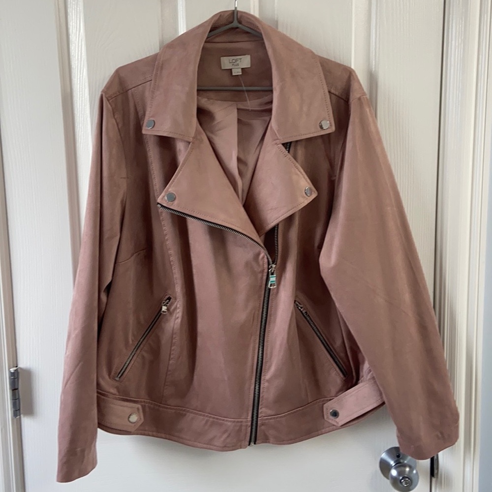 Loft Plus Size Faux Suede Motorcycle Jacket